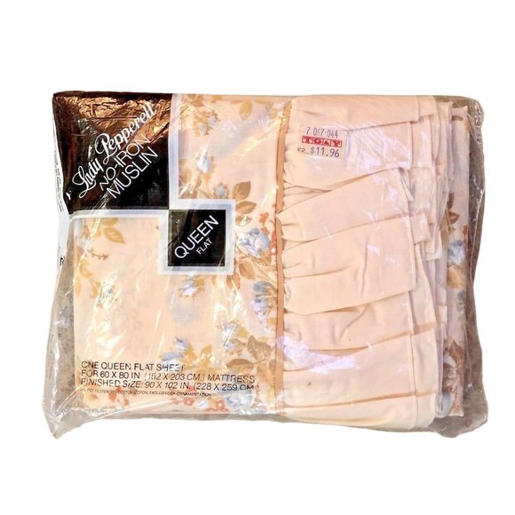 Pepperell Bedding Vintage Lady Pepperell Noiron Muslin Sheet Queen